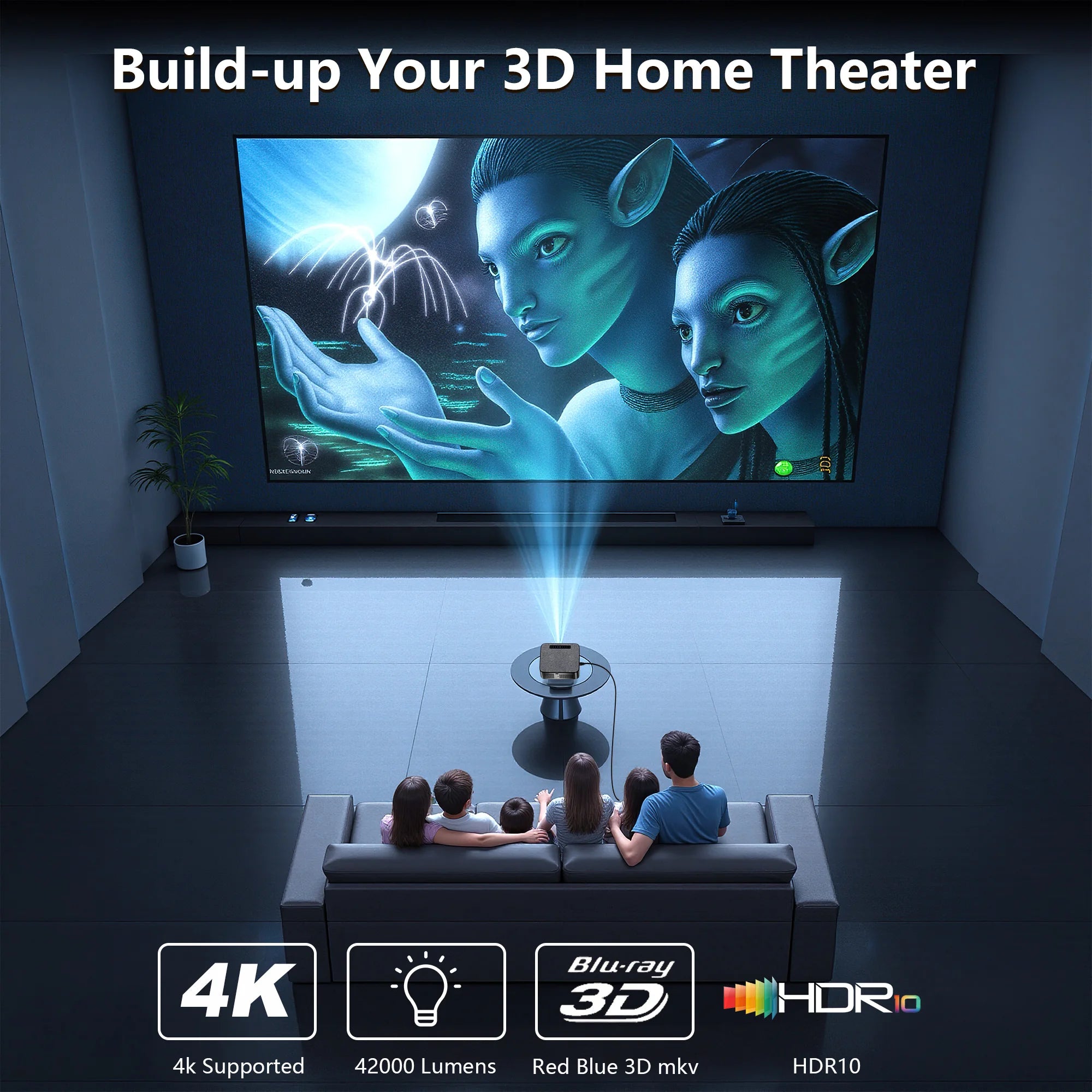 4K Home Cinema Projector Google TV 360° Rotation BT5.4
