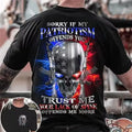 Skull Middle Finger T-Shirt - Don't Go Away Mad Biker Tee
