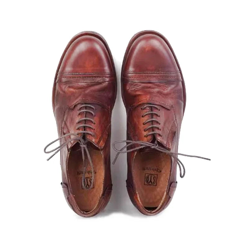 Men's Genuine Leather Oxford Shoes - Vintage Lace-Up Workwear Casual