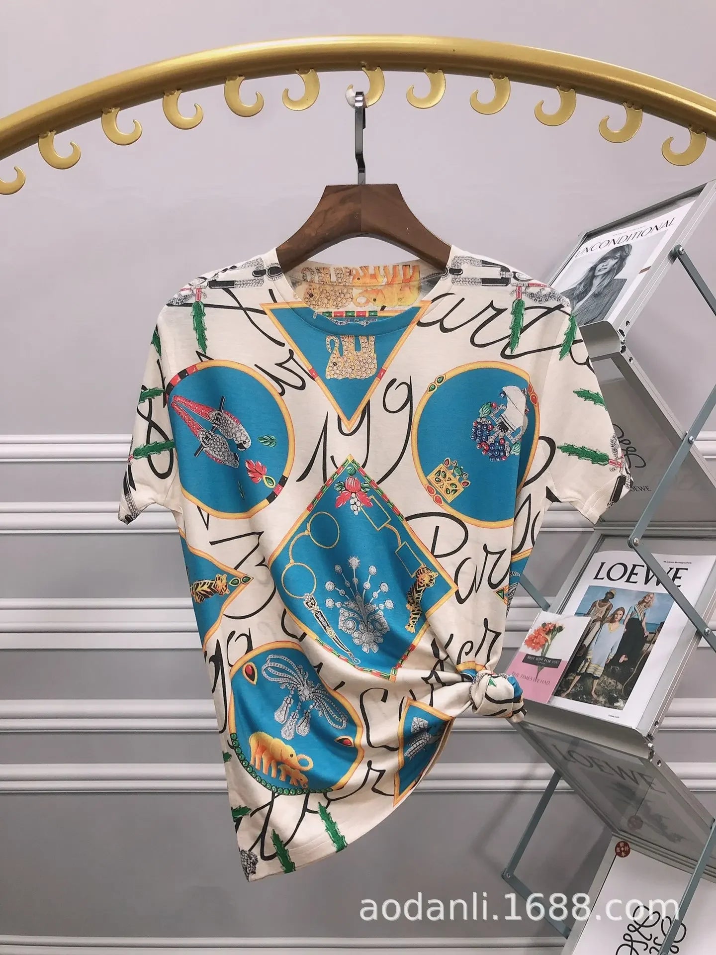 2025 Cartoon Printed T Shirts Women Clothes Vintage Style Casual Horse Pattern Female Short Sleeve Summer Tops Женская Одежда