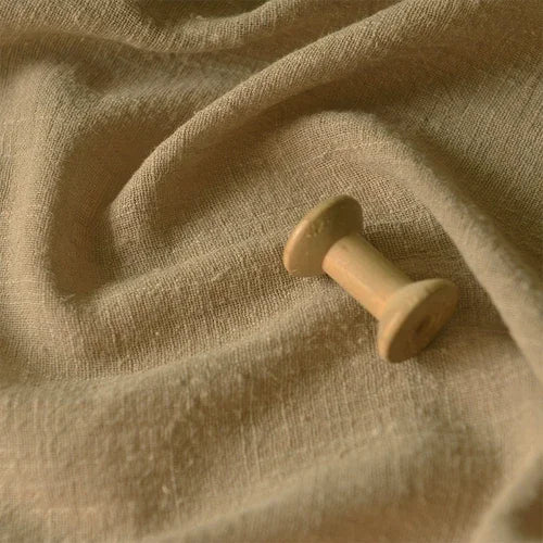 BAMBOO LINEN FABRIC BY THE METER - Sand Washed Cotton Linen Cloth Soft Drape Microtransparent for Dresses & Sewing - 22 Colors