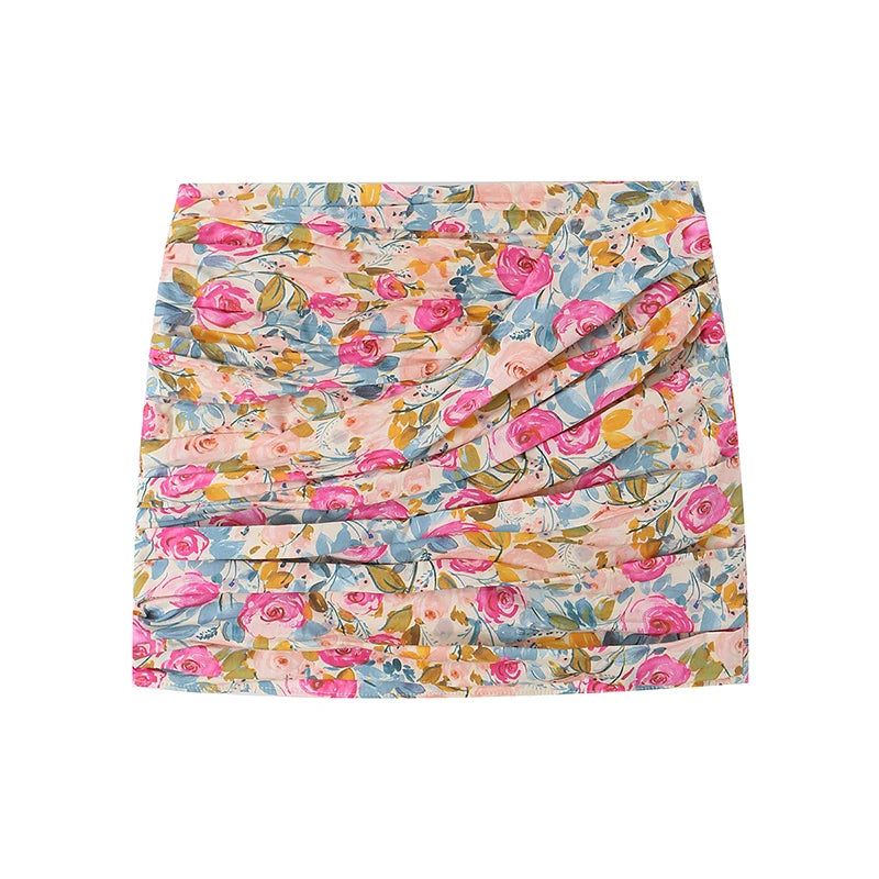 Mini spódnica w kwiaty YENKYE – wysoki stan, bodycon, wakacyjny styl