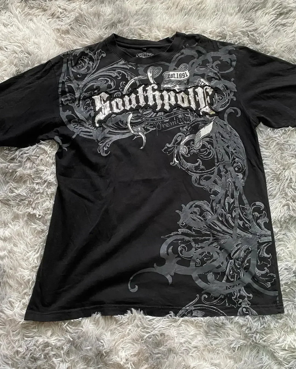 High Street Southpole Short Sleeve Women Y2K Graphic Print Oversized T Shirt Harajuku Gothic Round Neck Cotton Short Sleeve Tops