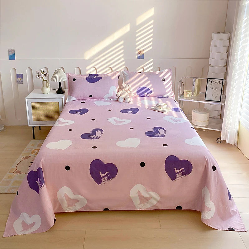 BLOOM FLAT SHEET - Red Flower Printed Bed Sheet - Soft, Vivid & Made to Last