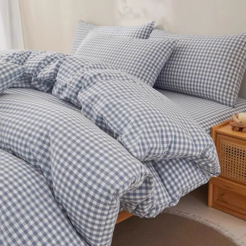 WASHED COTTON PLAID FABRIC - 100% Cotton, 270g/m - Soft Rooms