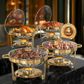 Chafing Dish Buffet Set - 5QT Gold Stainless - Party Ready
