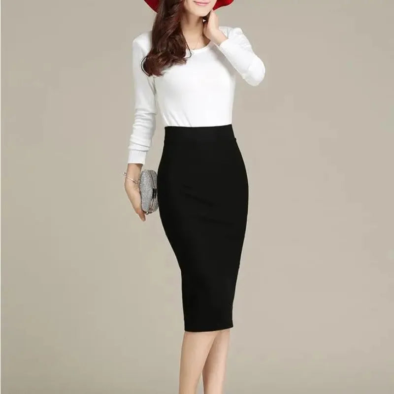Elegant pencil skirt – high waist, slender silhouette