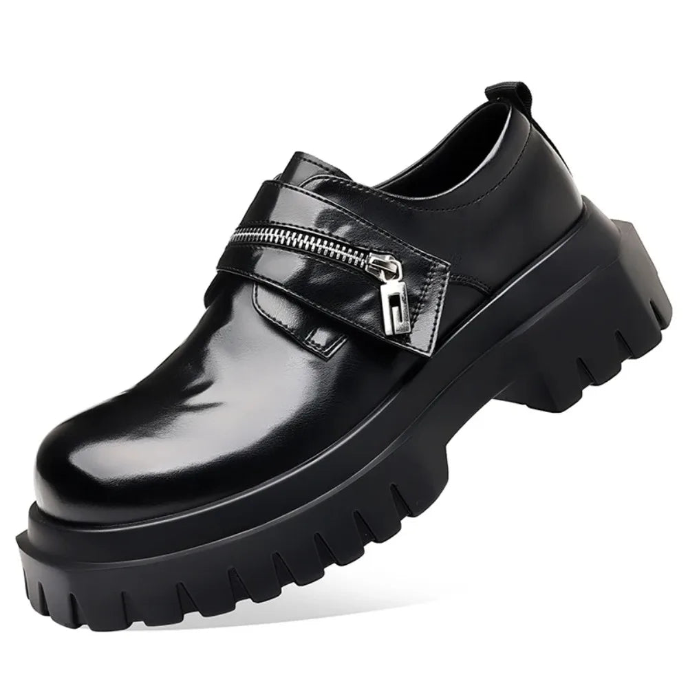 Men's British Style Derby Slip-On Thick Sole - Business Casual EU 38-44