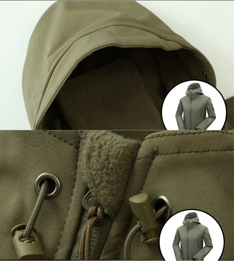 TACTICAL FLEECE - Men's Military Softshell Fleece Hoodie Jacket - 5 Colors, M–5XL
