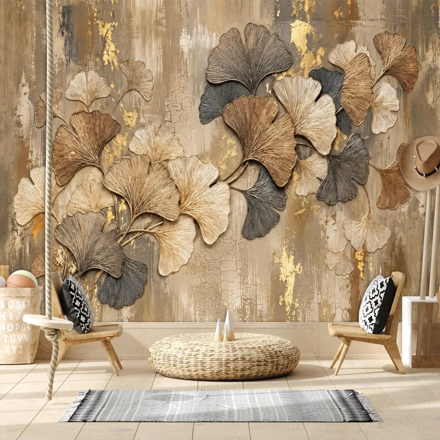 RETRO FLORAL MURAL WALLPAPER - 6 Designs - 6 Material Options