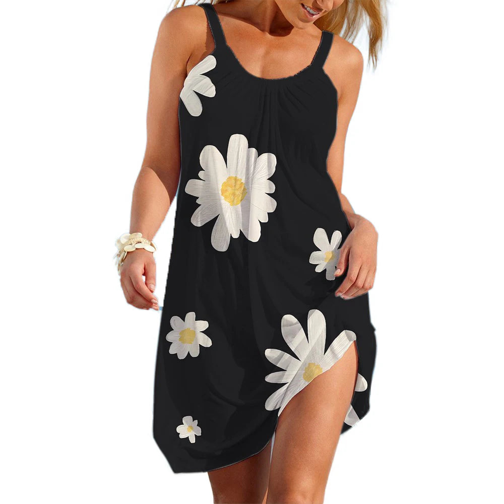 Ethnic Style Women's Slip Dress Bohemian Beach Skirt Summer Woman Casual Clothing Daily Wear Loose Dresses Lady Cool Holiday Top