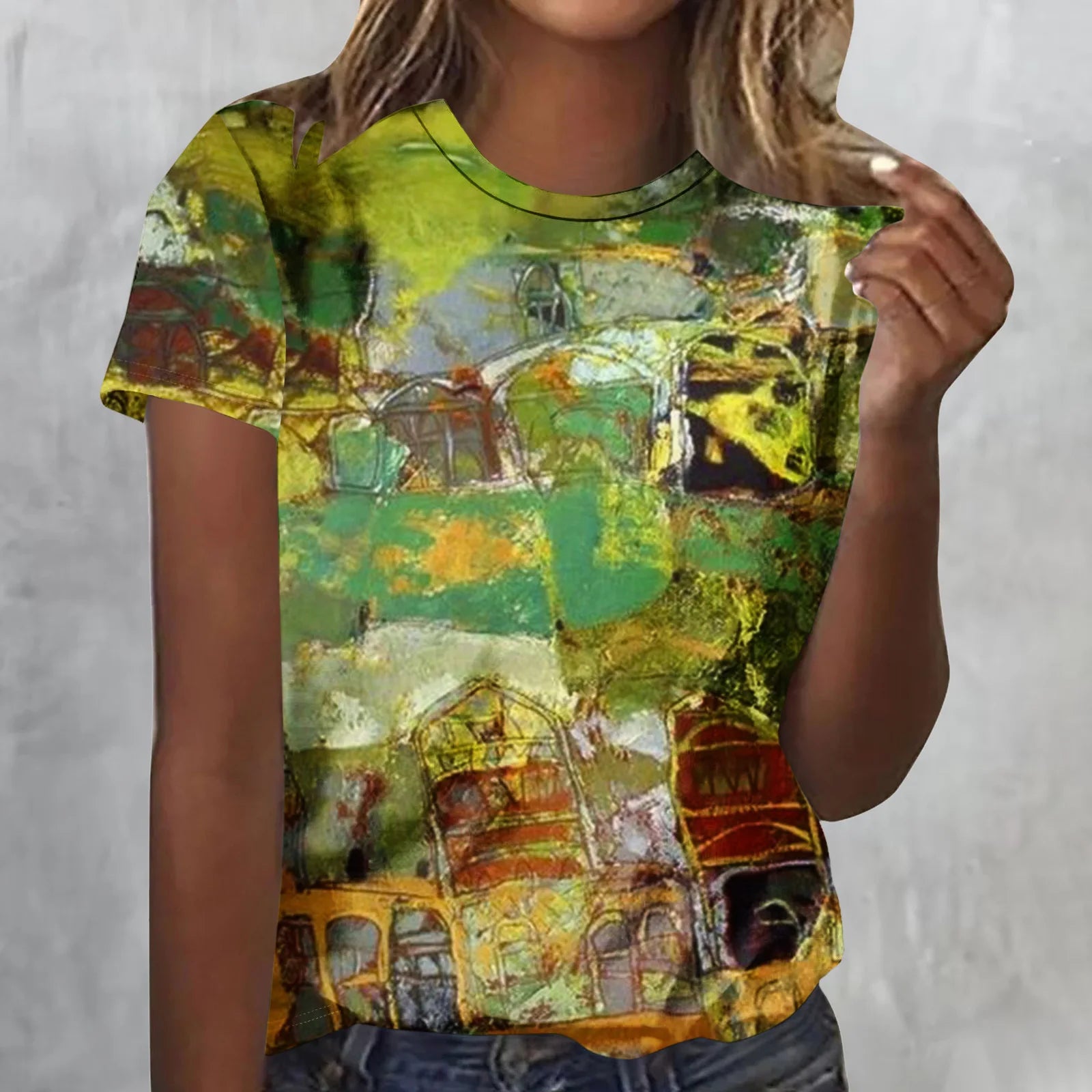 Vintage Oil Painting 3D Print T-Shirts Women Casual O-Neck Short Sleeve T Shirt Harajuku Tees Streetwear Y2k Top Female Clothing