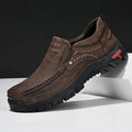 CRAFT SOLE - Men's Handmade Leather Slip-On Loafers - Casual Outdoor Moccasins, Non-Slip Walking Shoes