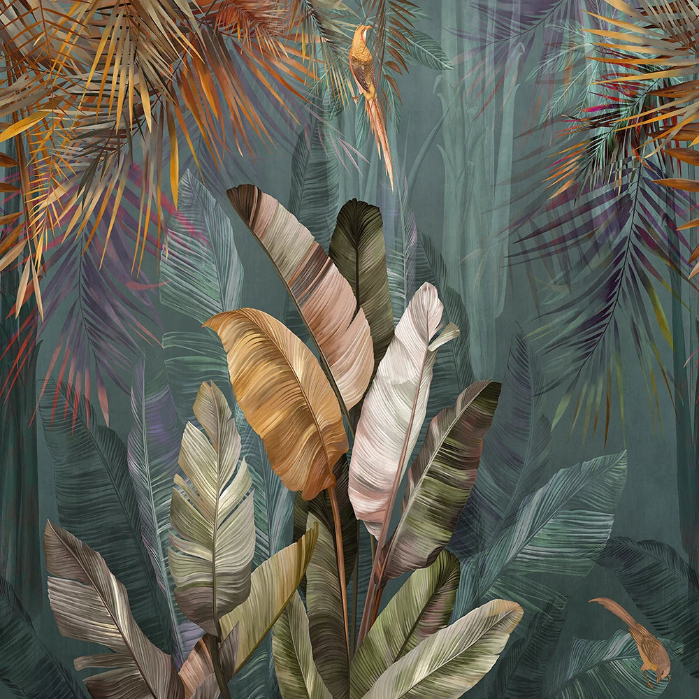 TROPICAL FLAMINGO MURAL - Custom Size - 3D Wallpaper