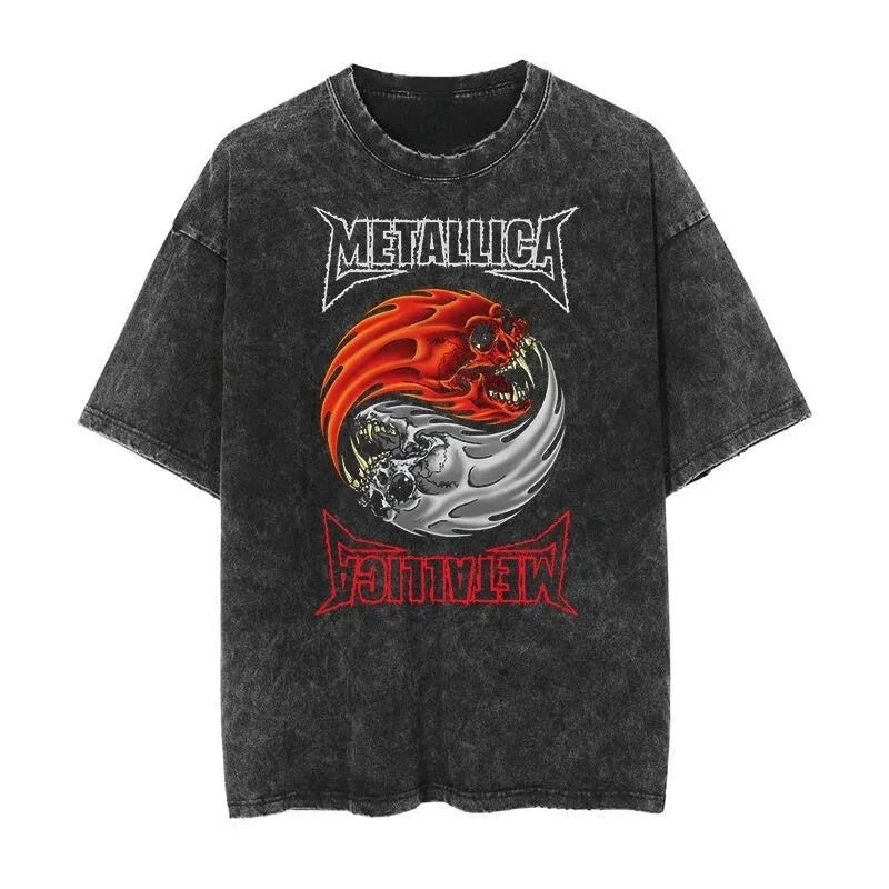 Metallica T-Shirt – Washed Vintage Rock Band Tee The Judas Kiss Unisex