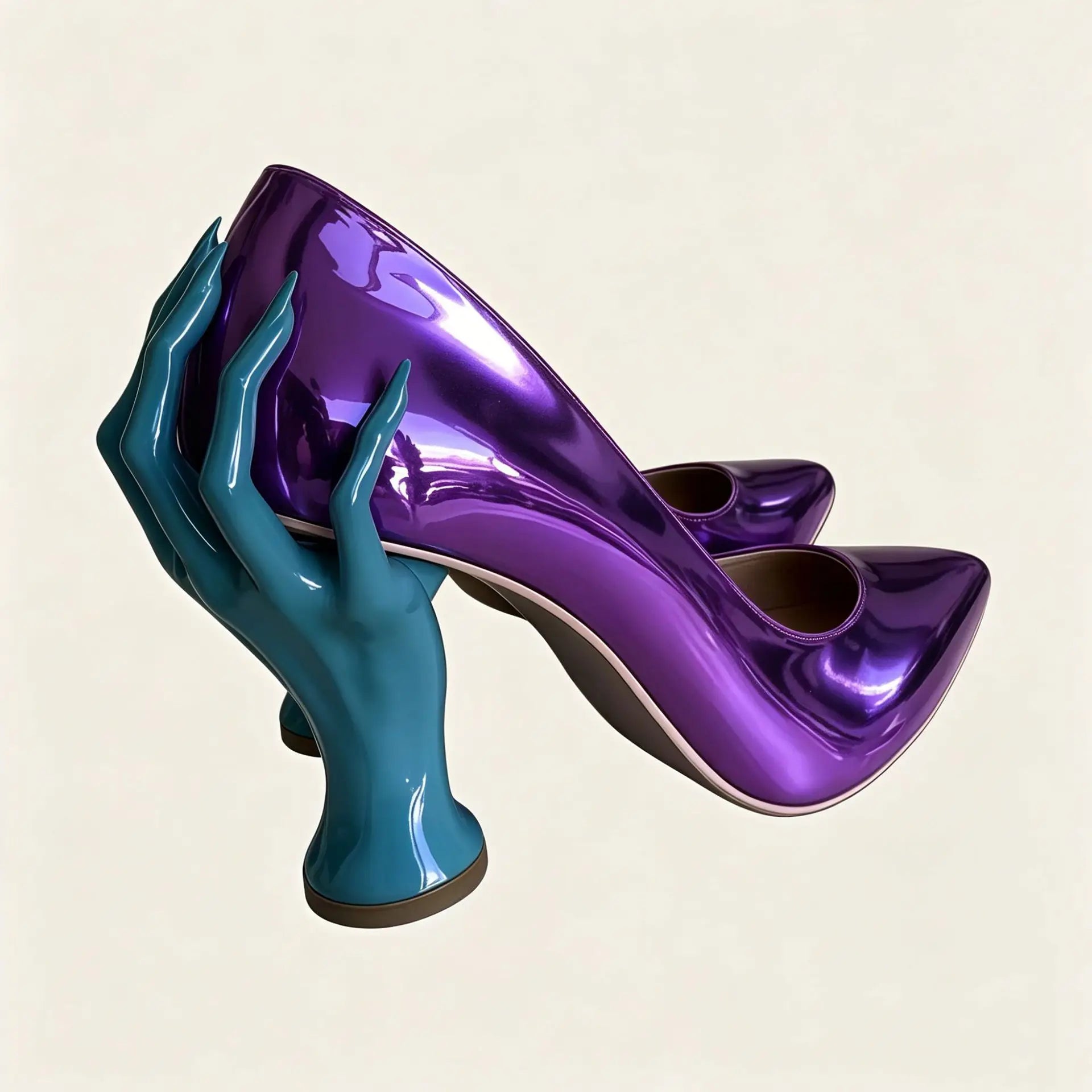 Patent Leather Pumps – Pointed Toe Sculptural Heel Slip-On