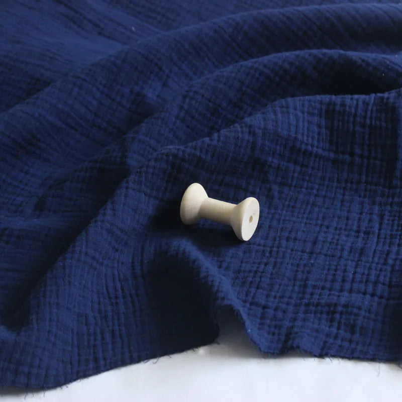 100*135cm Fabric Drape Cotton and Linen Double Gauze Crepe Fabric for Baby Clothes, Ladies' Skirts, Sleepwear