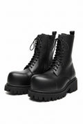IRONSIDE - Men's Motorcycle Boots - Lace-Up & Side Zipper, Thick Sole, High Top