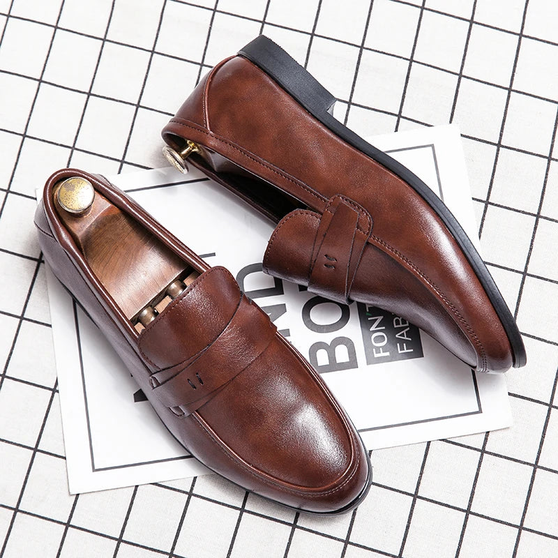 EASY STEP - Classic PU Leather Loafers - Slip Into Something Smarter