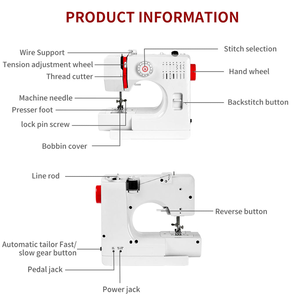 Mini Sewing Machine Set – 14 Stitches, Full Kit, Ships from Germany