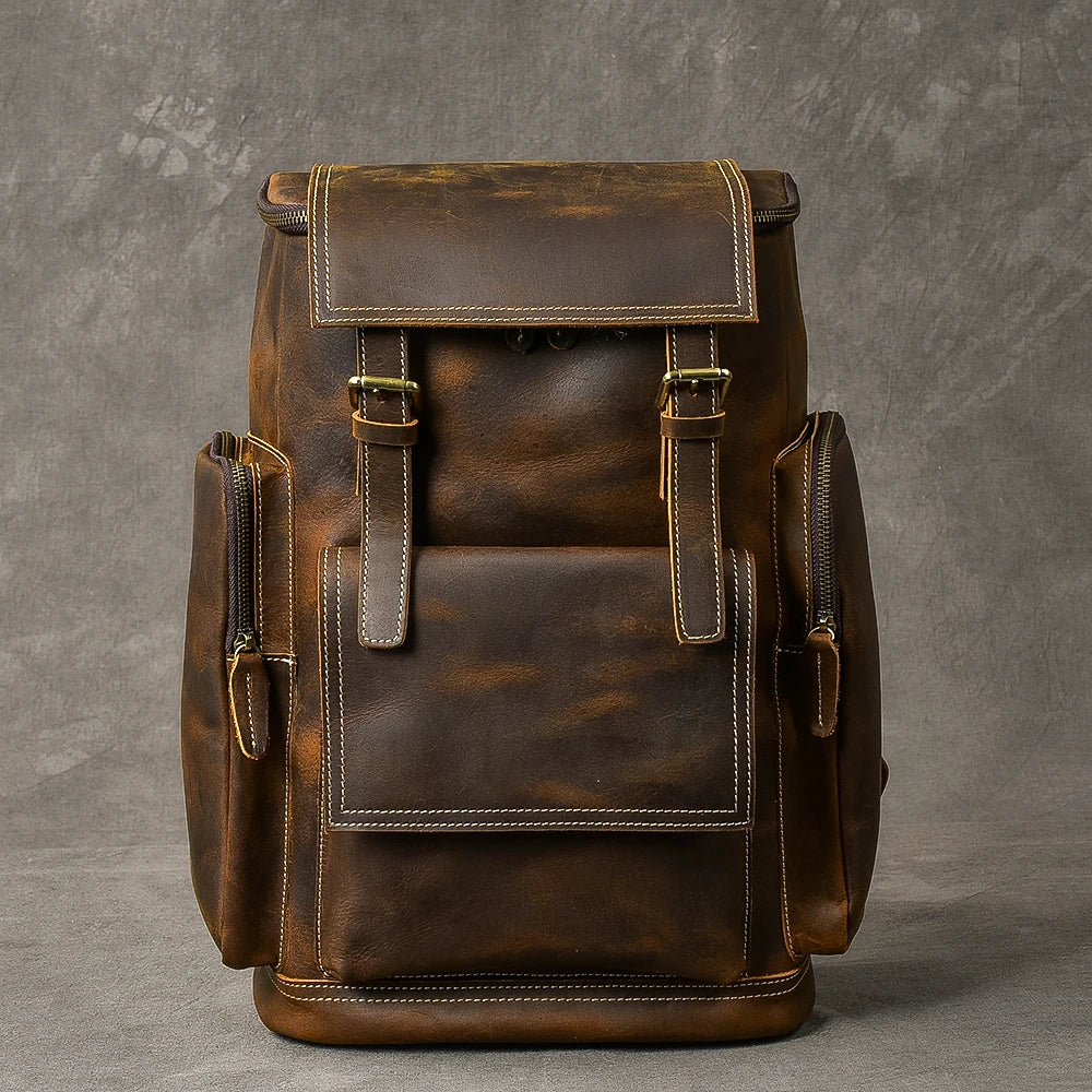 Vintage Crazy Horse Leather Backpack