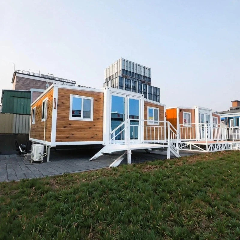Wood Cladding Container House - Glass Cabin Forest Homestay Holiday Home