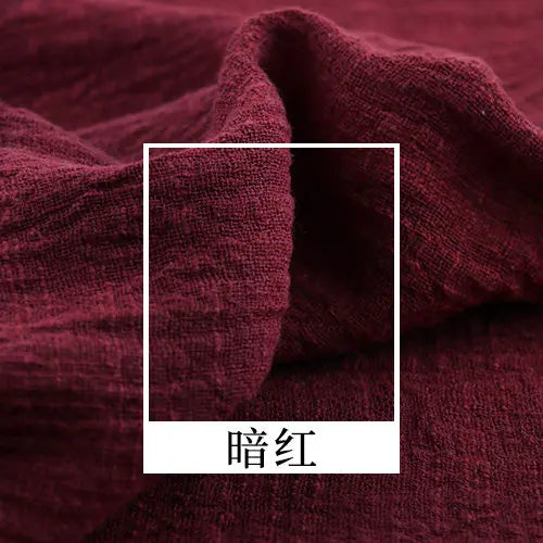 SLUB COTTON LINEN CREPE FABRIC - 135cm Wide, 26 Solid Colours - Everyday Sewing