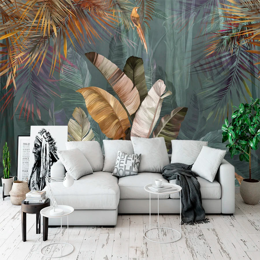 TROPICAL FLAMINGO MURAL - Custom Size - 3D Wallpaper