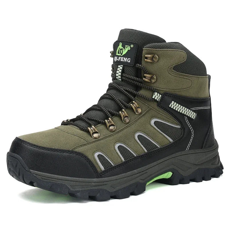 Men's Winter Ankle Boots - Waterproof Lace-Up Hiking Outdoor High-Top Shoes