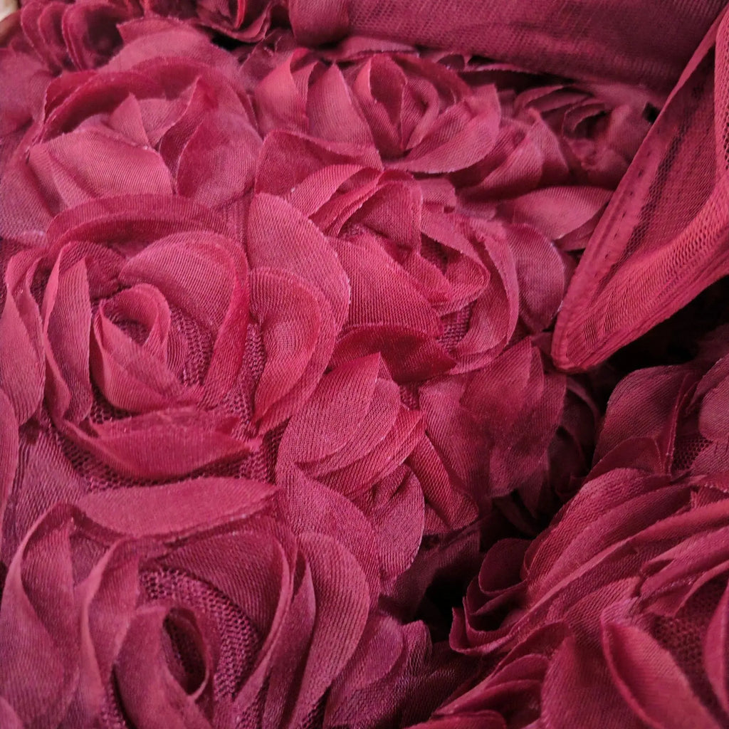 3D ROSE EMBROIDERED MESH - 150cm Wide - Statement Sewing Fabric