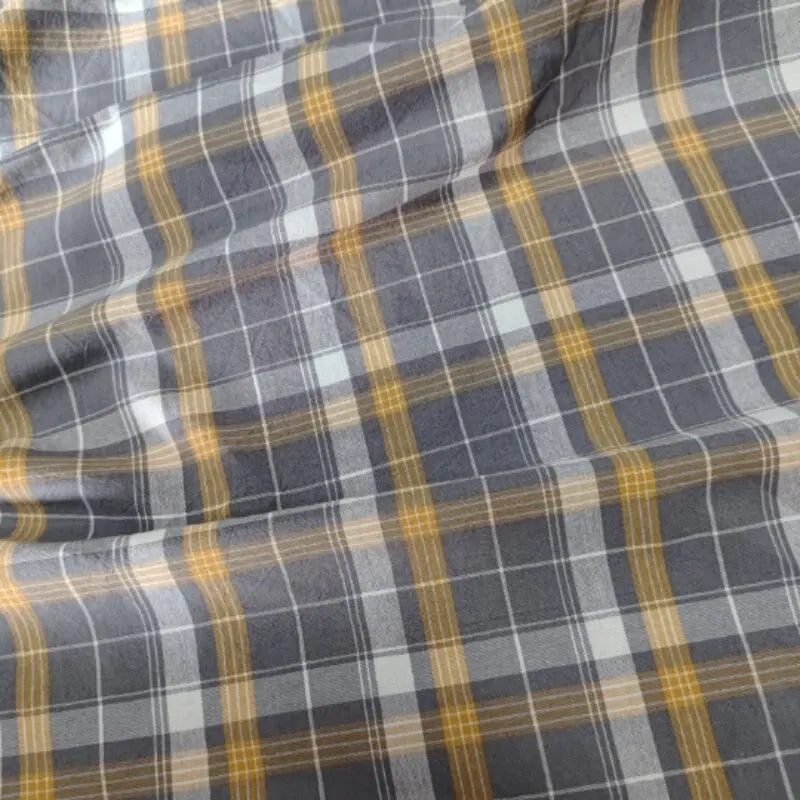 WASHED COTTON PLAID FABRIC - 100% Cotton, 270g/m - Soft Rooms
