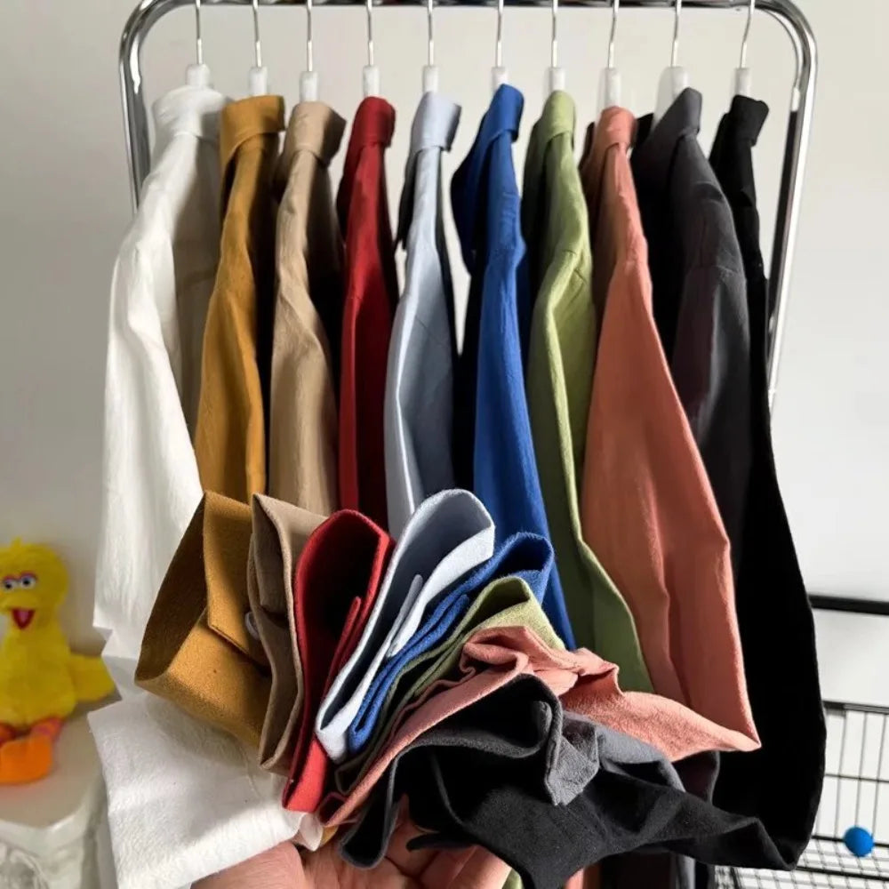 BAGGY BUTTON - Men's Loose Linen Shirt - Six Colors, Zero Effort