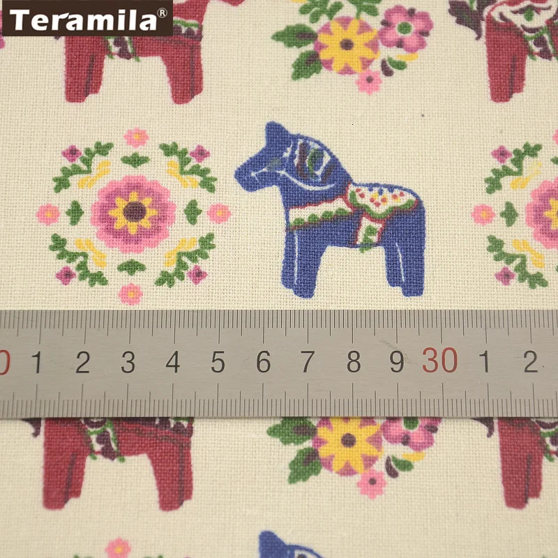 PRINTED CANVAS LINEN FABRIC - Cotton Linen Blend by the Yard - Bold Patterns for DIY