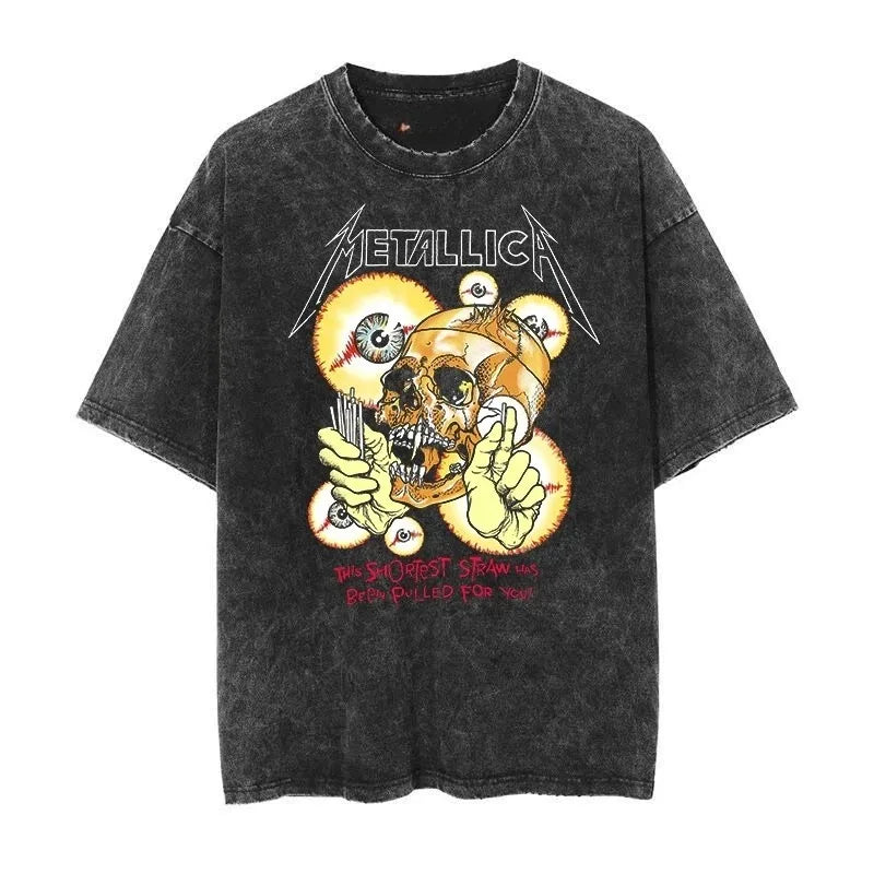 Metallica T-Shirt – Washed Vintage Rock Band Tee The Judas Kiss Unisex