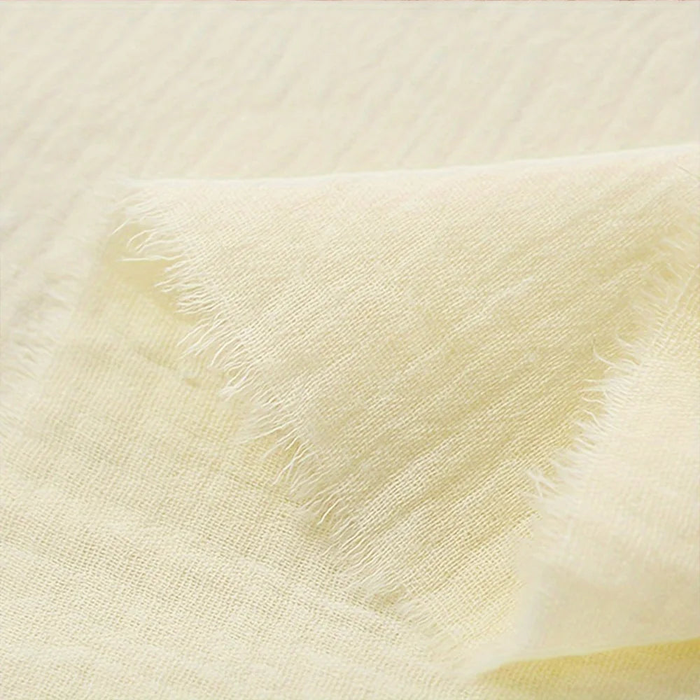 Wrinkle Double Layer Gauze Cotton Material Quilting Sewing Craft Fabric Table Runners Decor Cloth for Party Wedding Cheesecloth