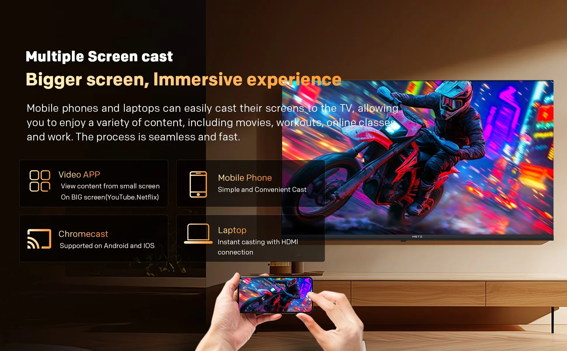 METZ 32MQF7030Z QLED Google TV 32 Inch