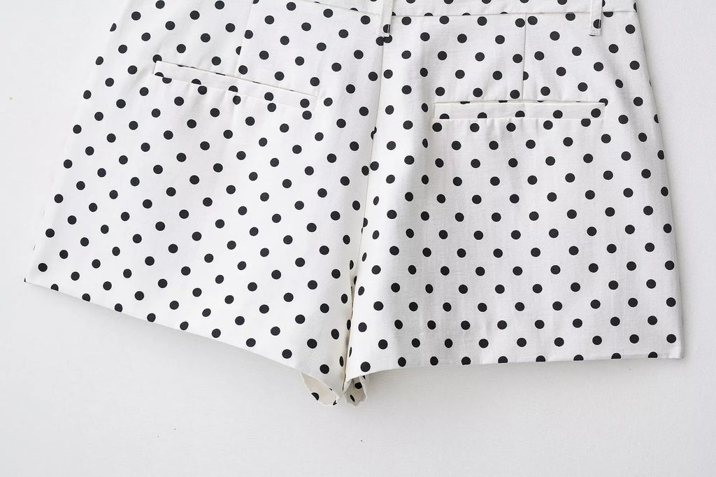 HH Woman Autumn Long Sleeves Turtleneck Zipper With Pockets Drawstring Casual Coats Women Fashion Polka Dot Printed Jacket