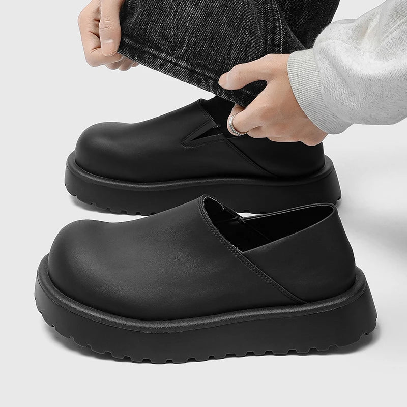 Men's Winter Loafers - Slip-On Two-Way Mule Shoes with Fur Lining Option