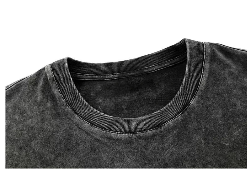 2026 Streetwear Washed Vintage T-Shirts Hip Hop Retro Punk T Shirt Women Tops Cotton Neutral Short Sleeve Acid Wash T-Shirts