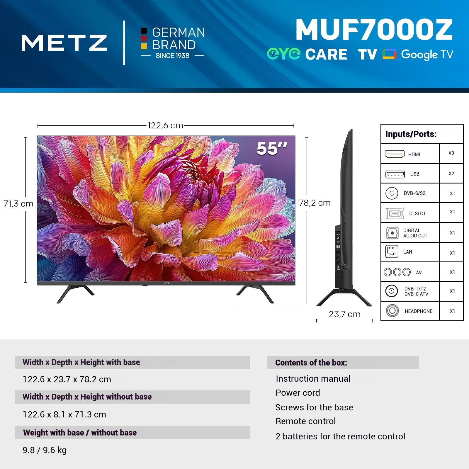 METZ MUF7000Z 4K UHD Smart Google TV