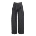 Striped Wide Leg Jeans - Low Rise Relaxed Retro Grunge