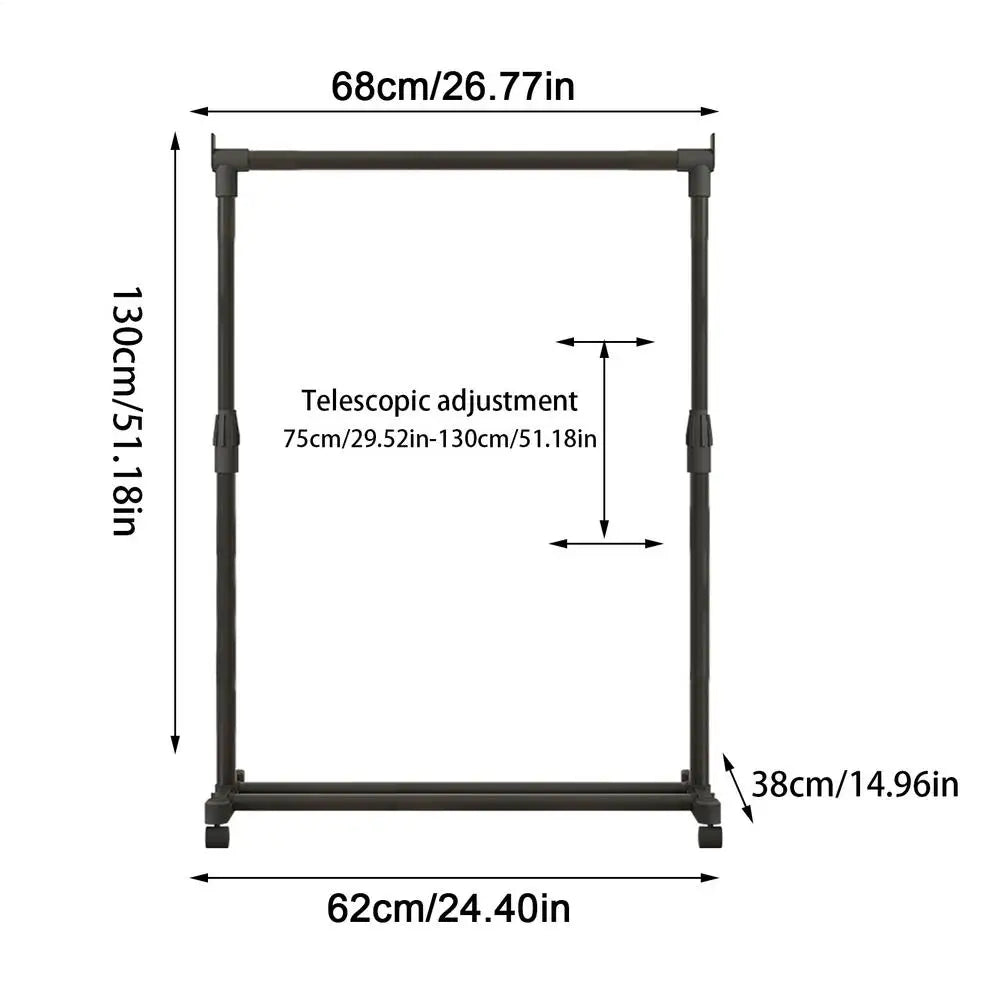 Telescopic Clothes Rack on Wheels