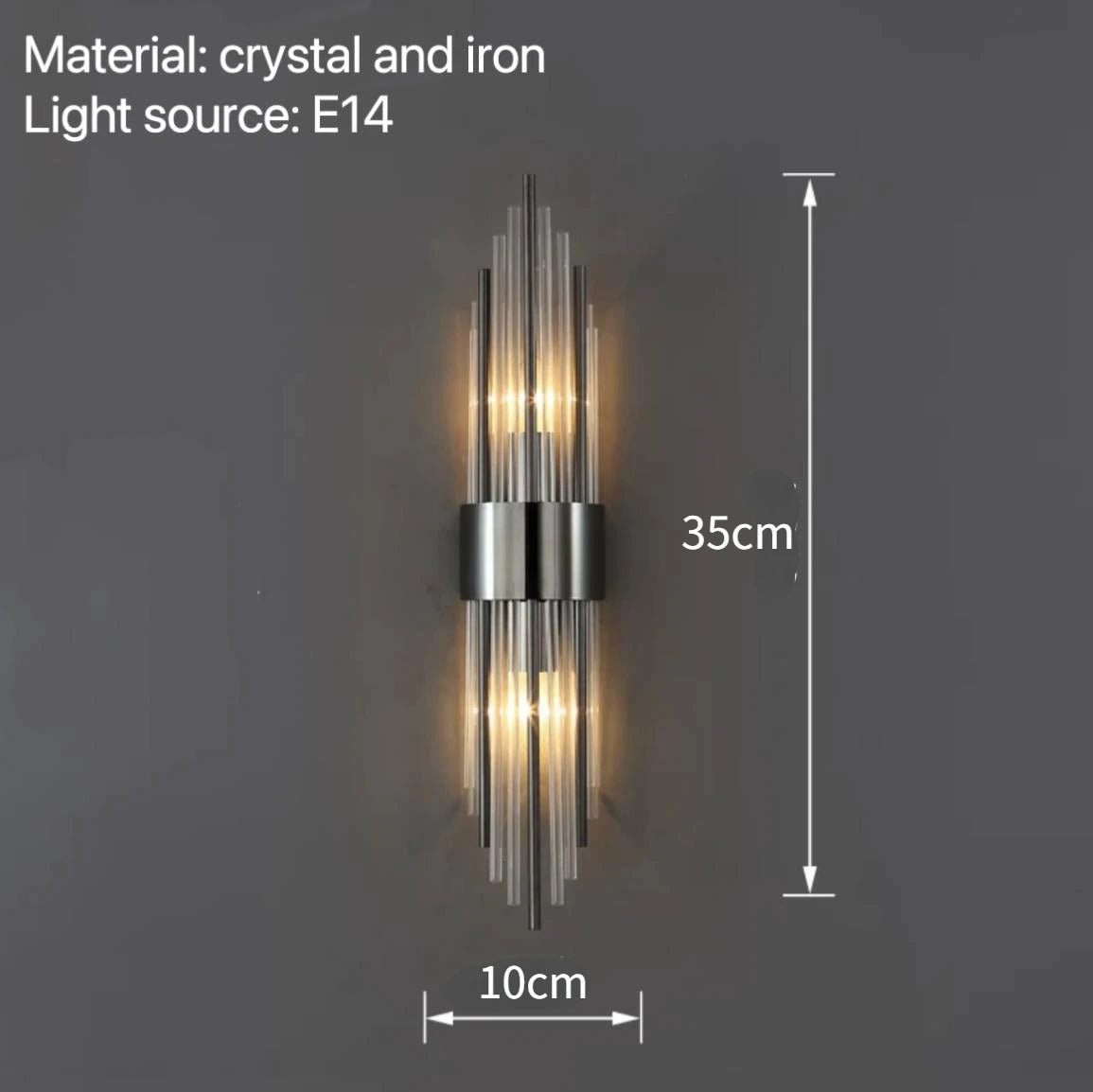 Crystal LED Wall Sconce – Black/Gold, 2 Styles, S/L