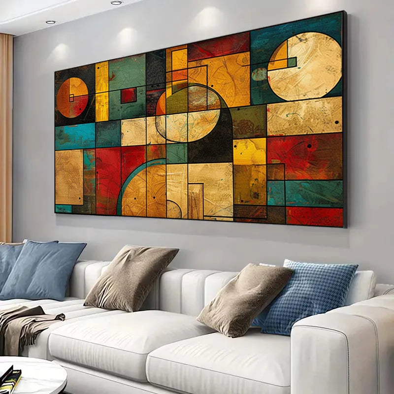 Modern Frameless Canvas Art - geometric color - abstract decor