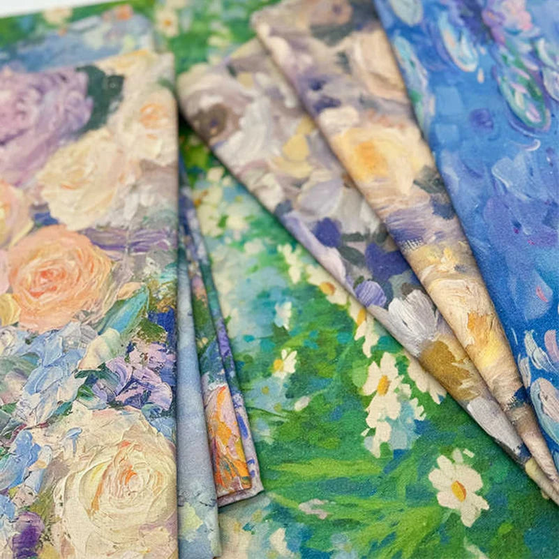 Oil Painting Floral Fabric – 148cm Wide, 16 Patterns