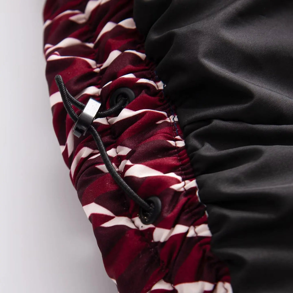 Hooded Windproof Ski Jacket - Geometric Padded