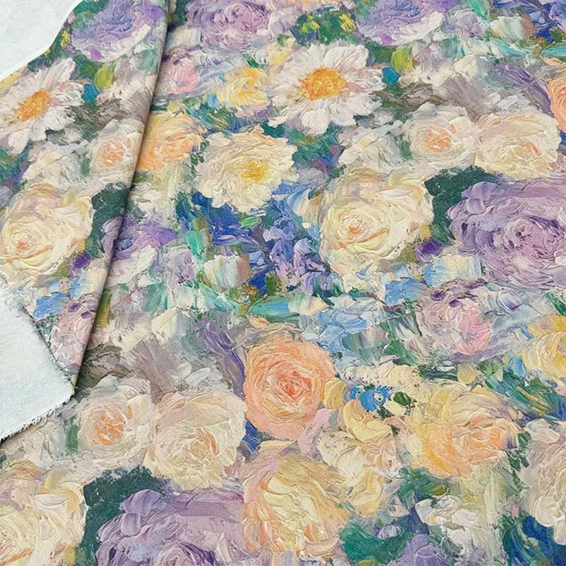 Oil Painting Floral Fabric – 148cm Wide, 16 Patterns