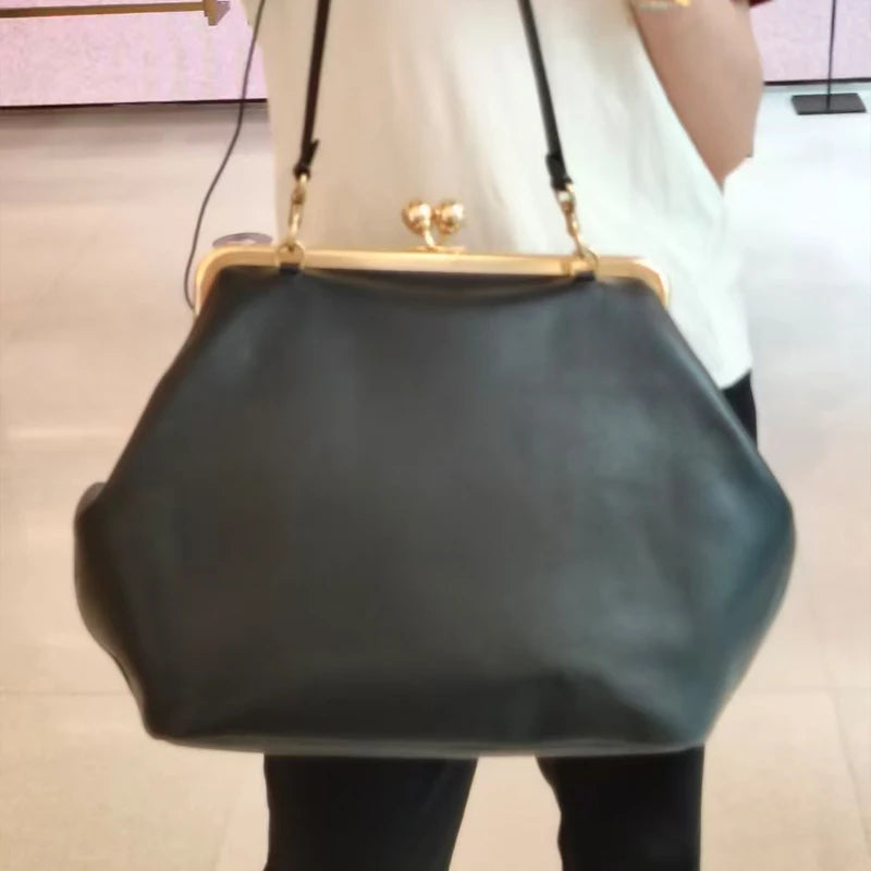 Luxury Snap Clutch Frame Purse,Snail Tentacle Women Shoulder Bag,Large Capacity Leather Handbag,Commuter Everyday Chic Tote Bag