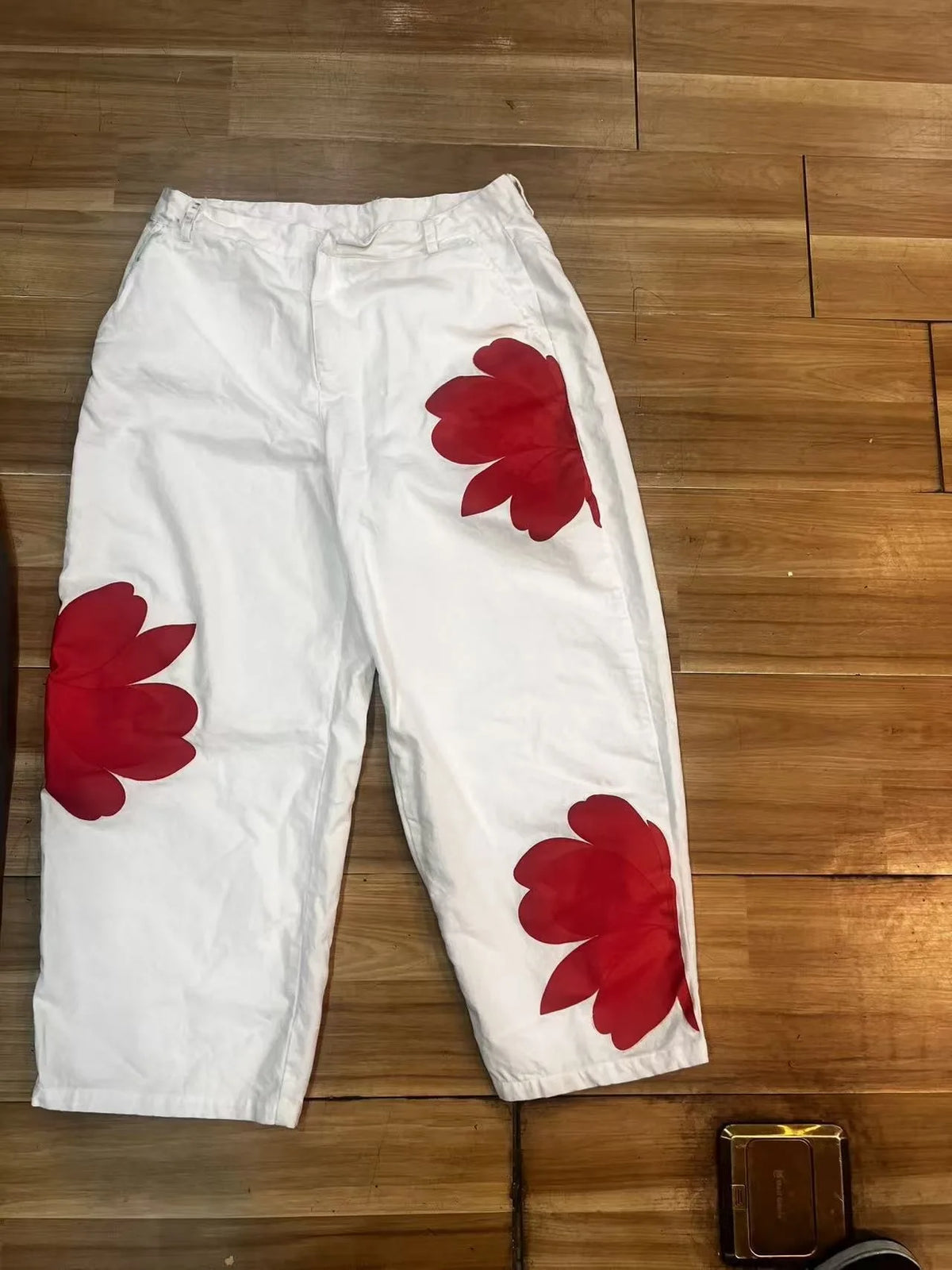 Floral Print Wide Leg Jeans - High Waist
