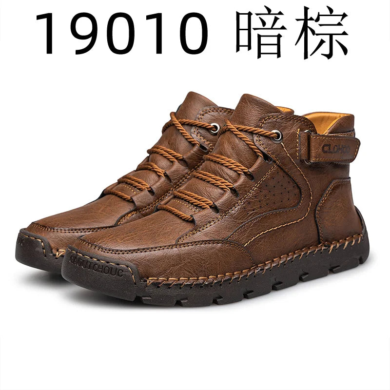 CLOHOO - Men's Hand-Sewn High-Top Leather Hiking Boots - Specialty Edition